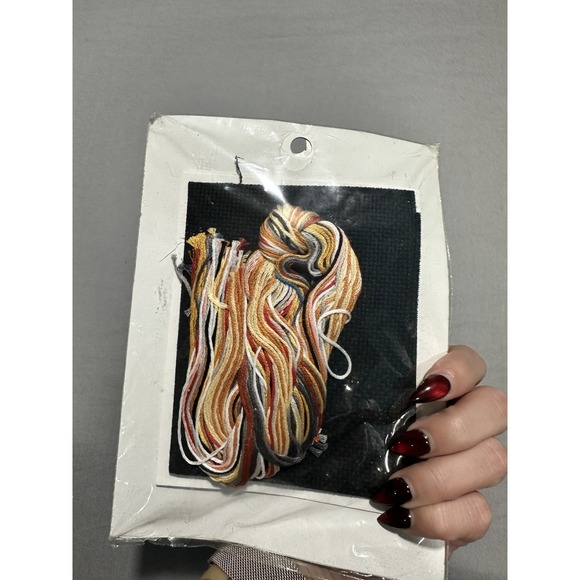 Sunset Jiffy Counted Cross Stitch Kit 16571‎ "Midnight Meow" Cat Kitten NIP Vtg - Picture 3 of 4